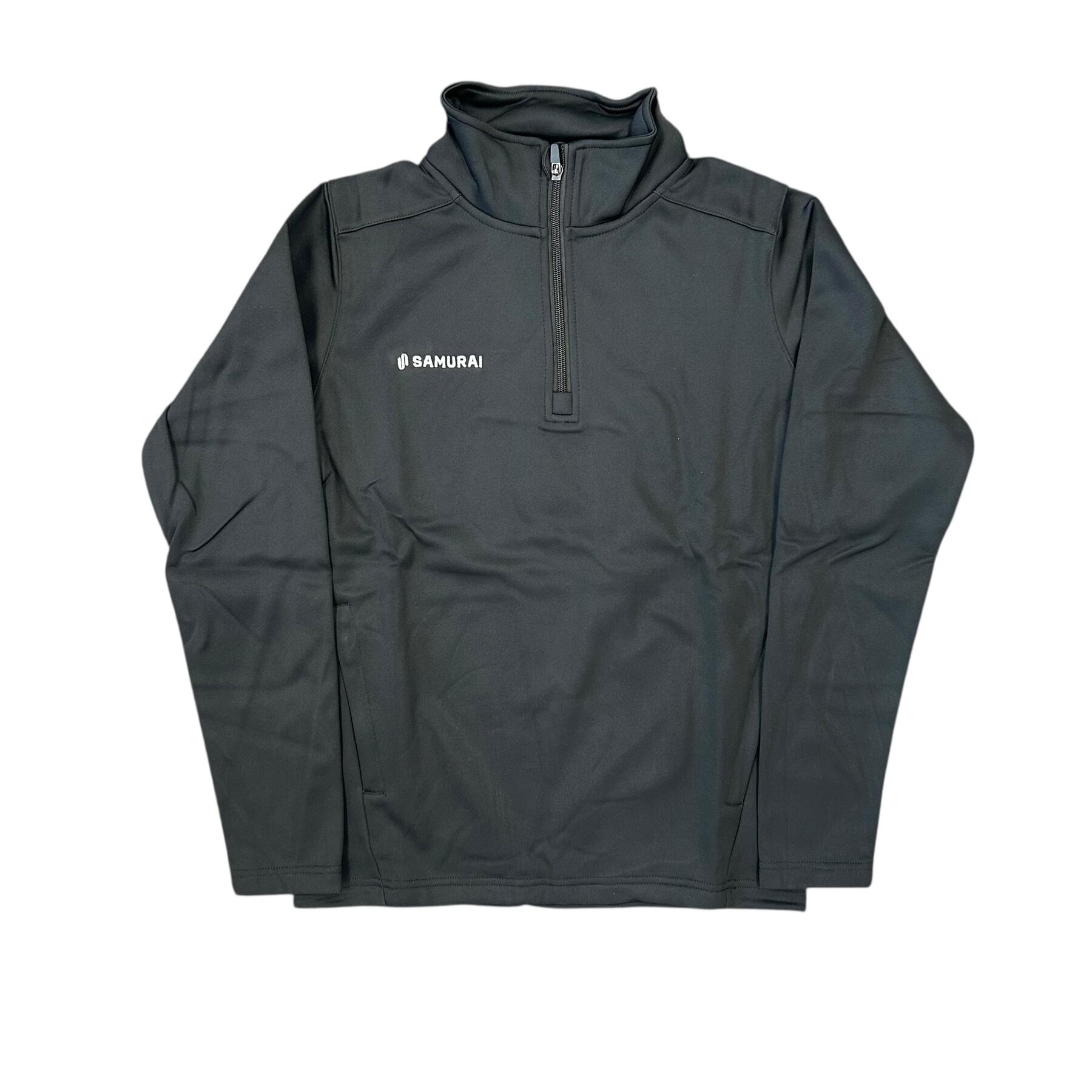 Samurai Kid's 1/4 Zip Rugby Black Pullover Quarter Zip Top 2/3