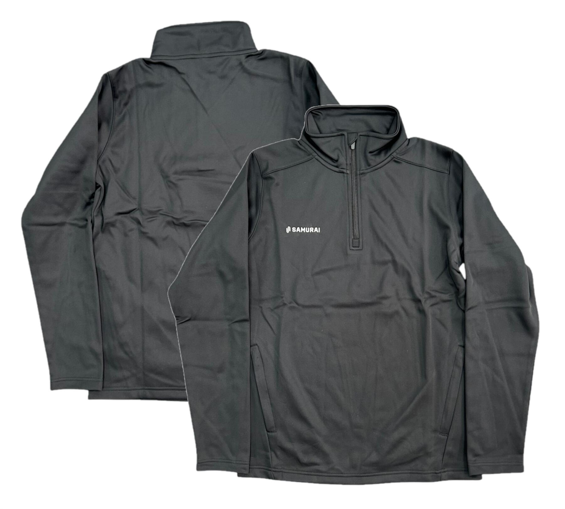 Samurai Kid's 1/4 Zip Rugby Black Pullover Quarter Zip Top 1/3