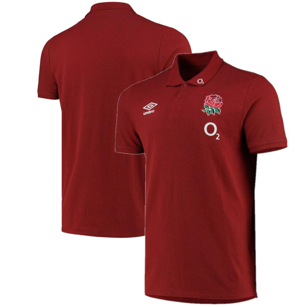 UMBRO England Rugby Men's Polo Umbro Red Travel Marl Polo Shirt