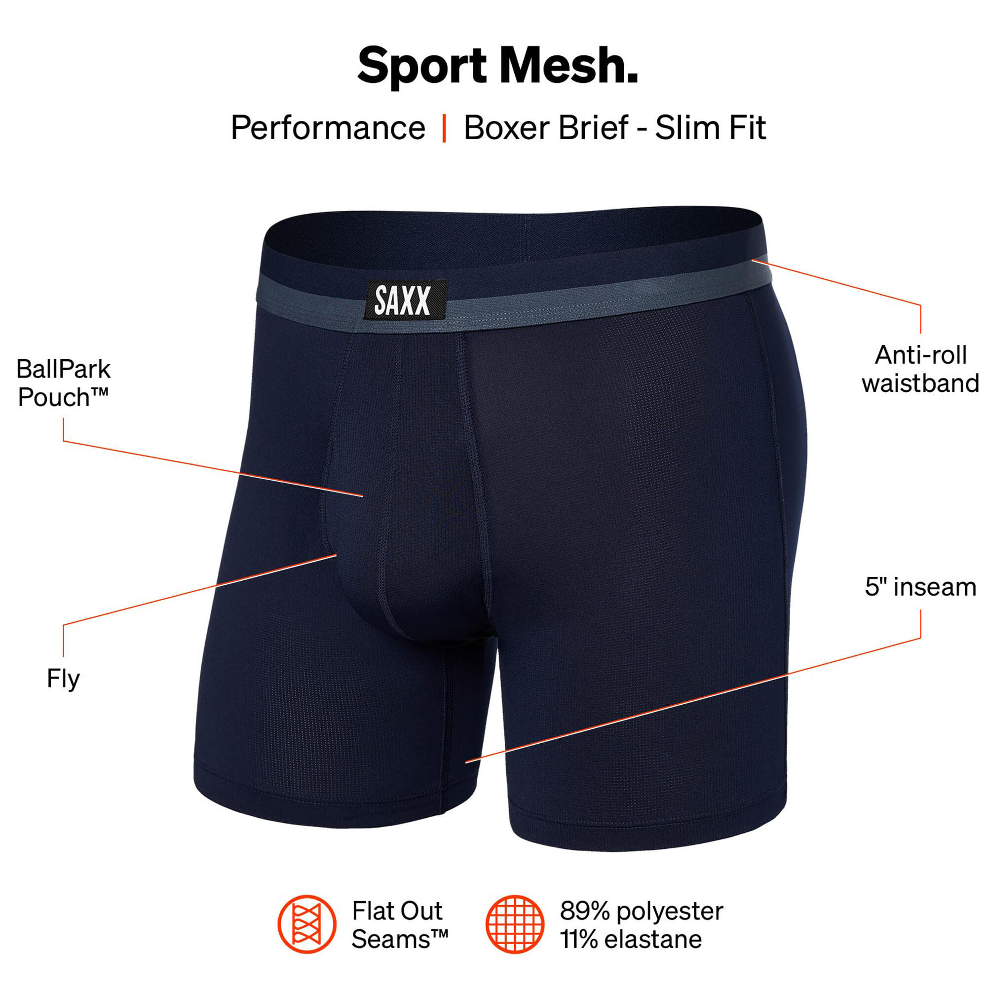 Men's SAXX Multi-Sport Mesh 6" Boxer Briefs 5/6