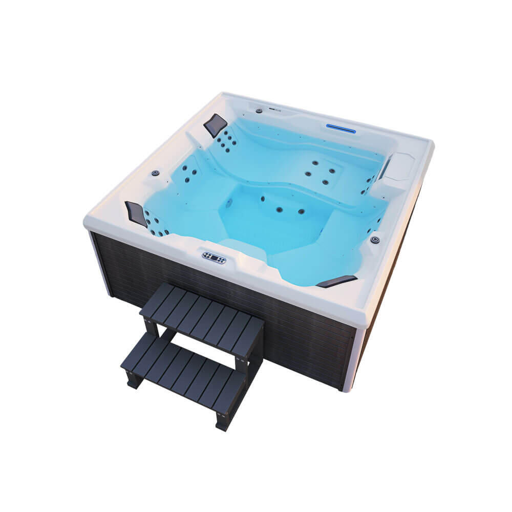 Home Deluxe - Outdoor Whirlpool Stream Big Avec Escalier Et Couverture Thermique - Piscine - Gris - Taille Unique - Decathlon