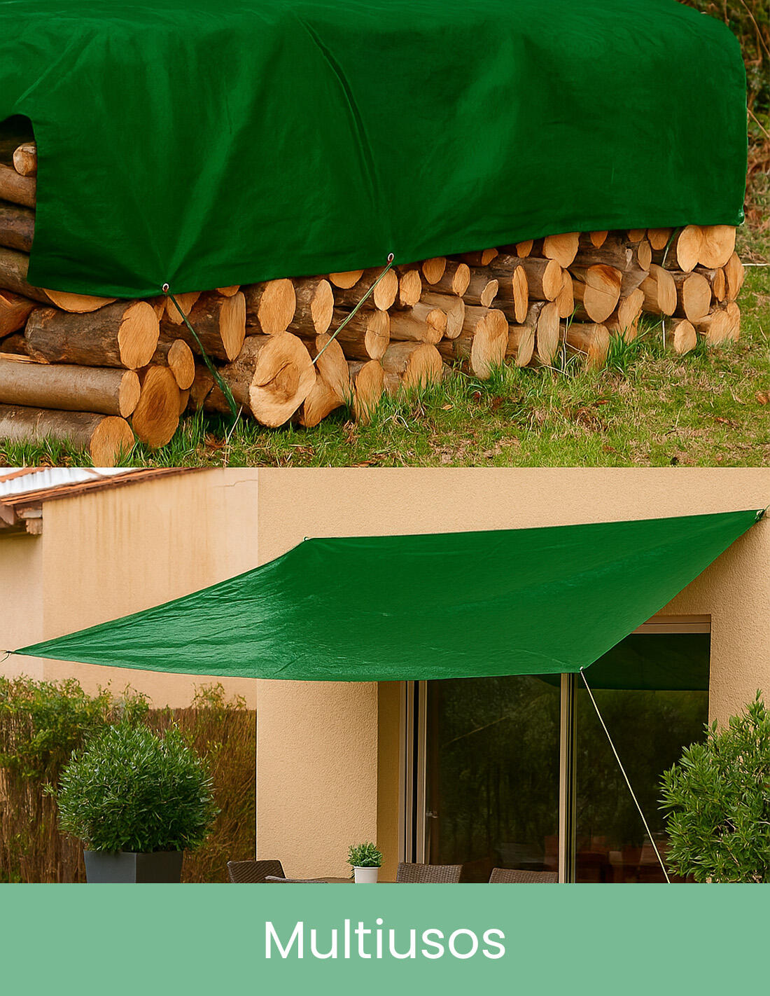 JARDIN202 Toldo Reforzado Impermeable | Lona Multi JARDIN202 Verde Oscuro 2X3M.