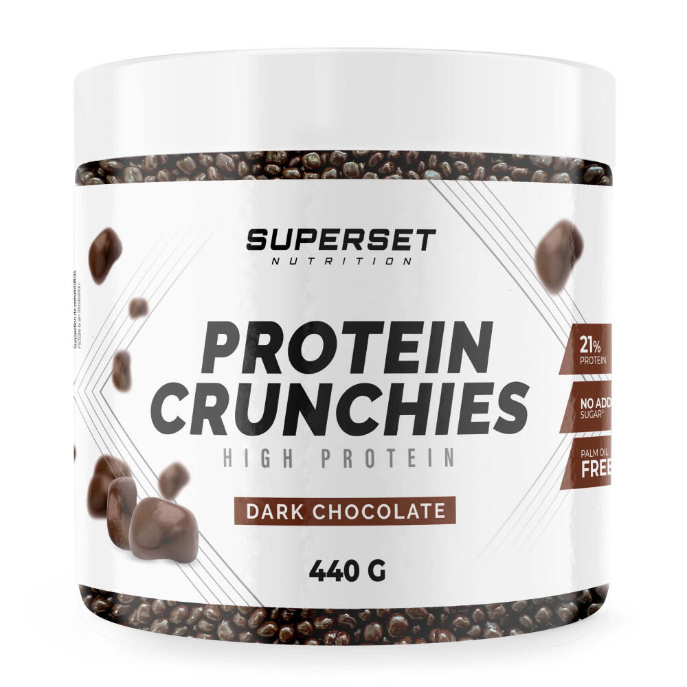 SUPERSET NUTRITION Eiwit Desserts - Protein Crunchies (440g) - Zwarte Chocolade