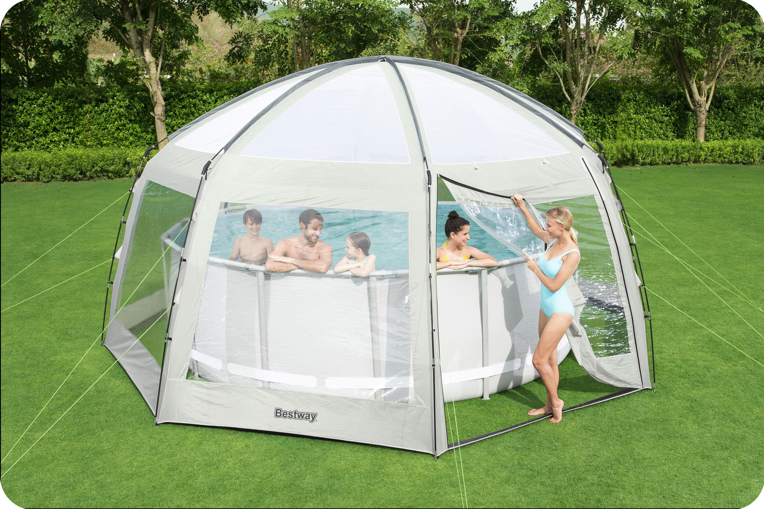 Cúpula de piscina 600x600x295 cm Bestway 6/7