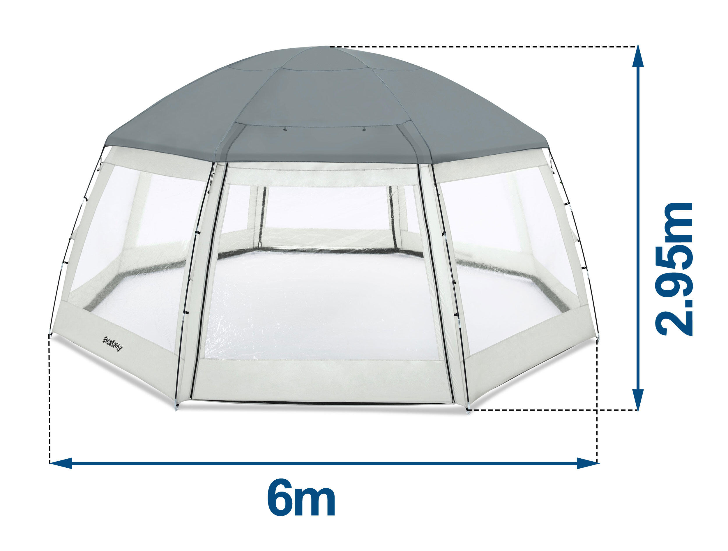 Cúpula de piscina 600x600x295 cm Bestway 7/7
