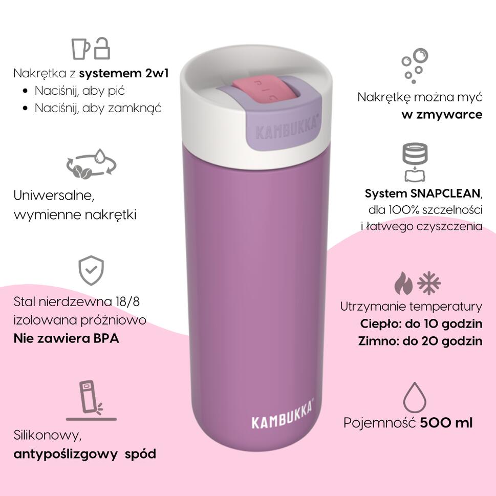 Kubek termiczny na kawę Kambukka Olympus 500ml Violet