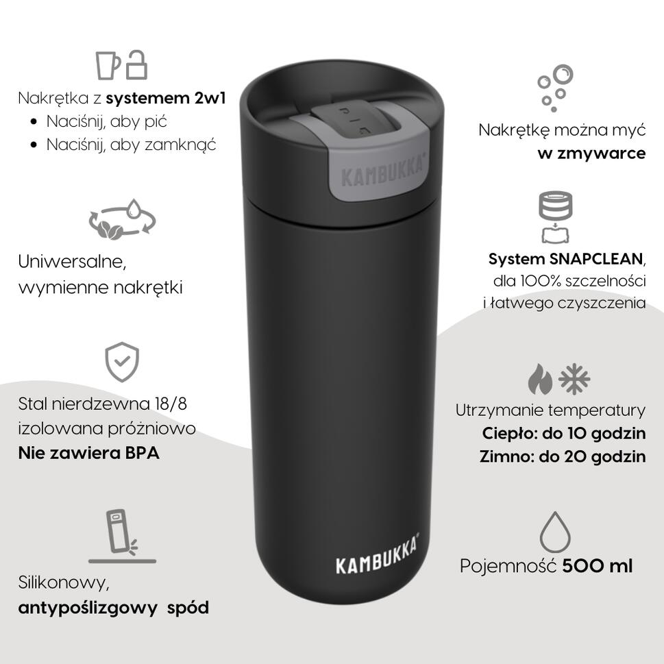 Kubek termiczny termos szczelny Olympus 500ml Matte Black