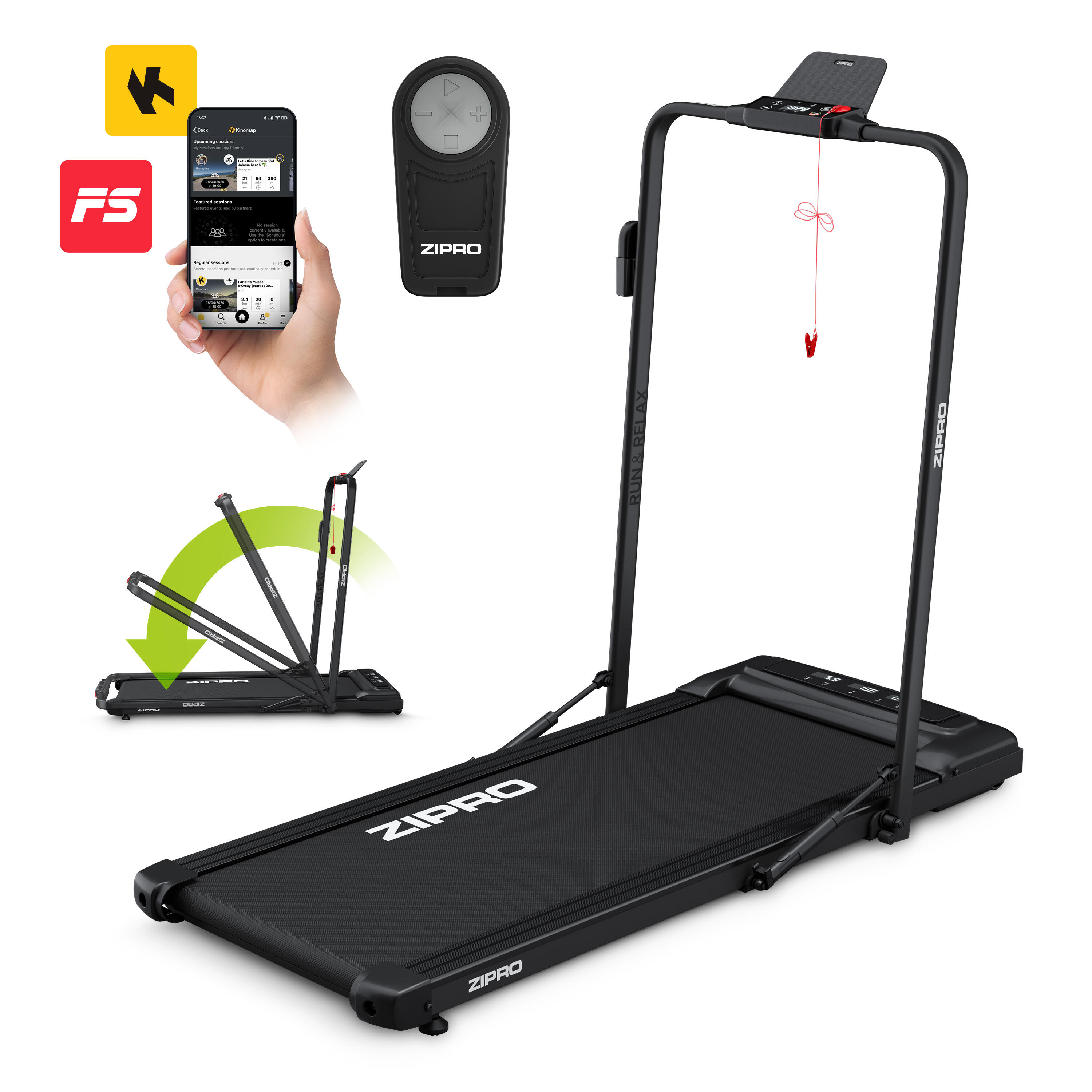 ZIPRO Loopband Zipro Newlite 110 x 42 cm, 1-10 km/u, compact, opvouwbare wandelband