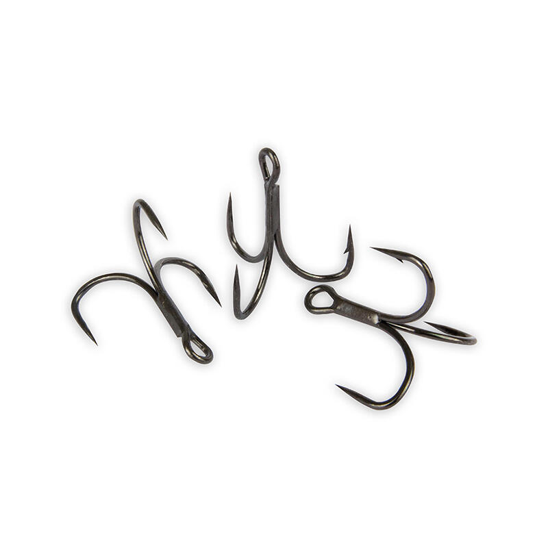 Set of 3 hooks Fox Rage Predator PowerPoint X-StrongSemi-BarbedTreble#