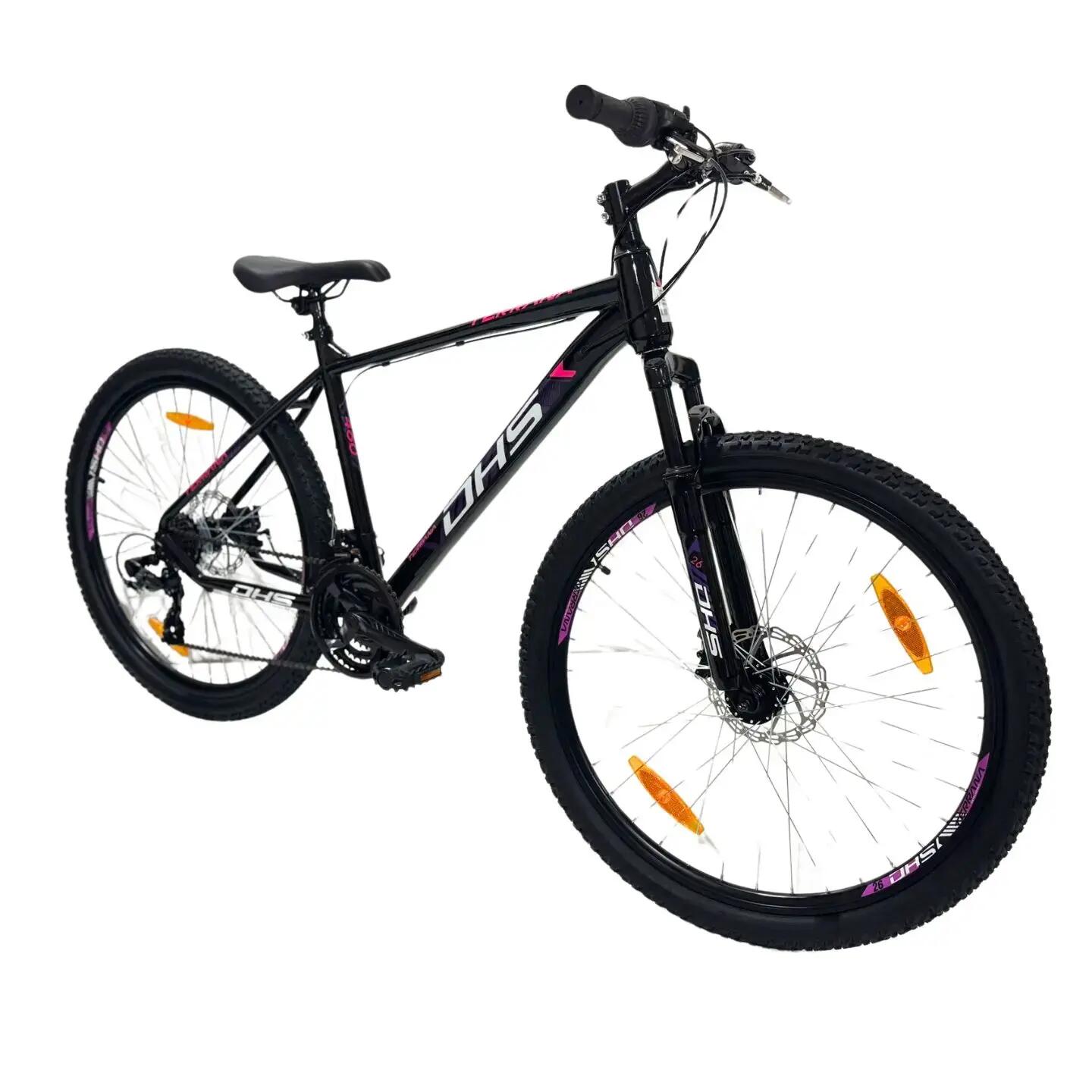 DHS 2605 MTB kerékpár – 26 hüvelyk, M méret, fekete/lila 2/7