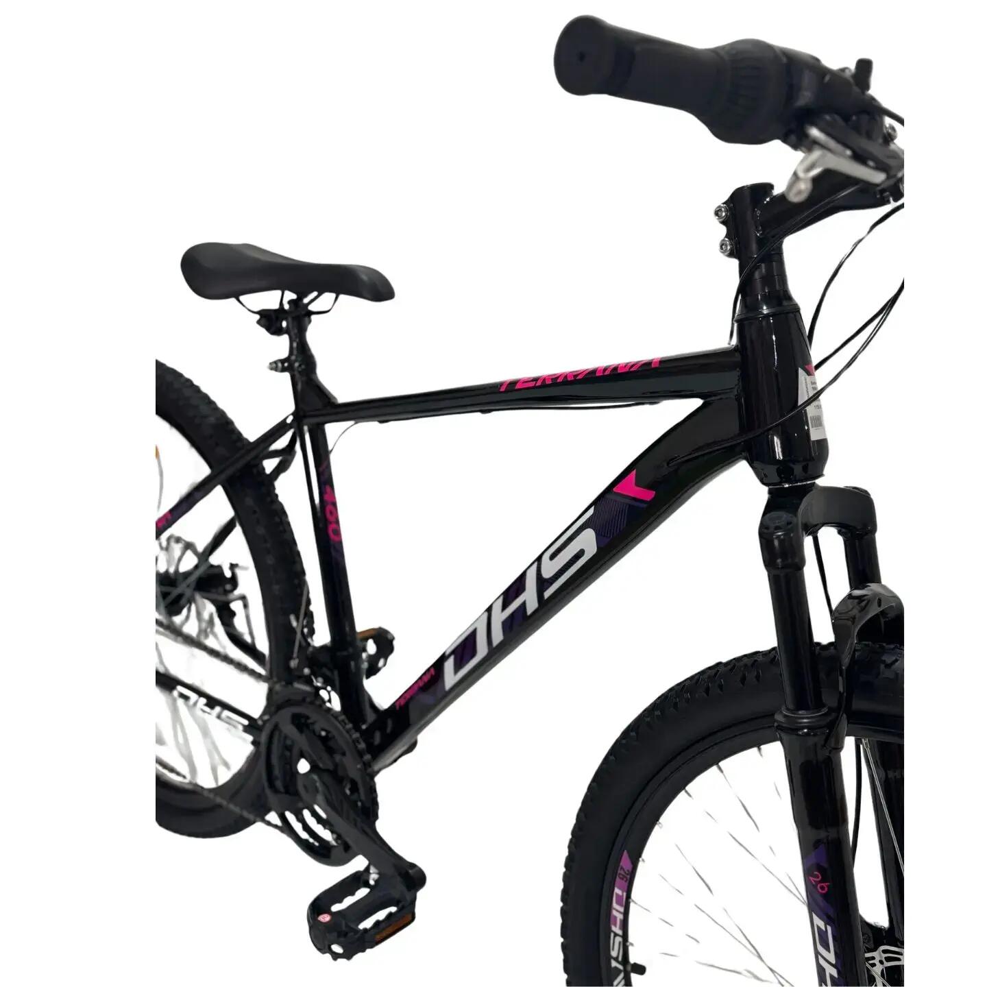 DHS 2605 MTB kerékpár – 26 hüvelyk, M méret, fekete/lila 4/7