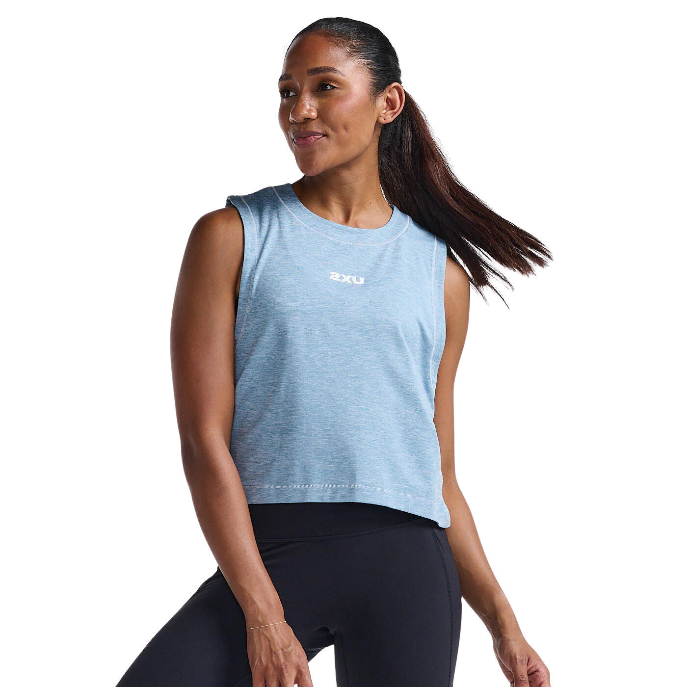 2xu - Débardeur Femme 2xu Motion Crop - Débardeur - Blanc|bleu - 36 Xs - Decathlon