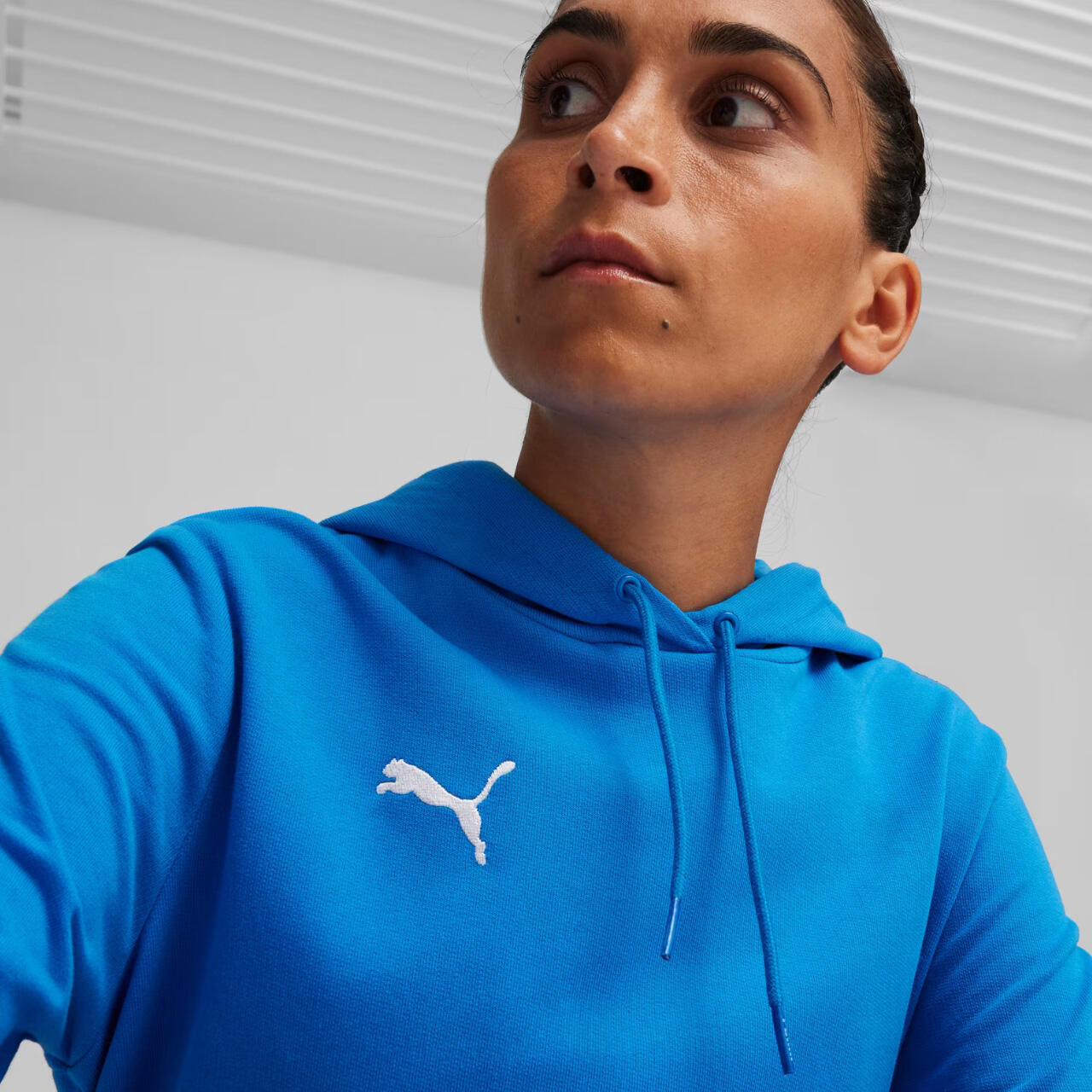 Felpa Con Cappuccio Casual Donna Puma Team Goal Blu 5/7