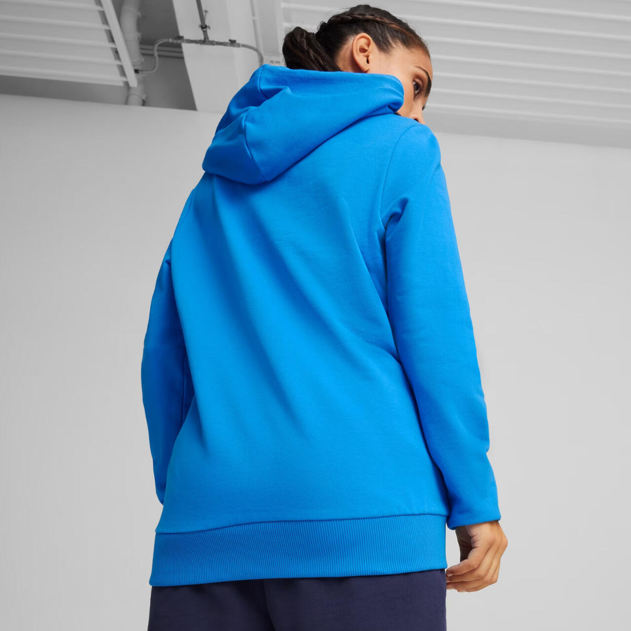 Felpa Con Cappuccio Casual Donna Puma Team Goal Blu 4/7