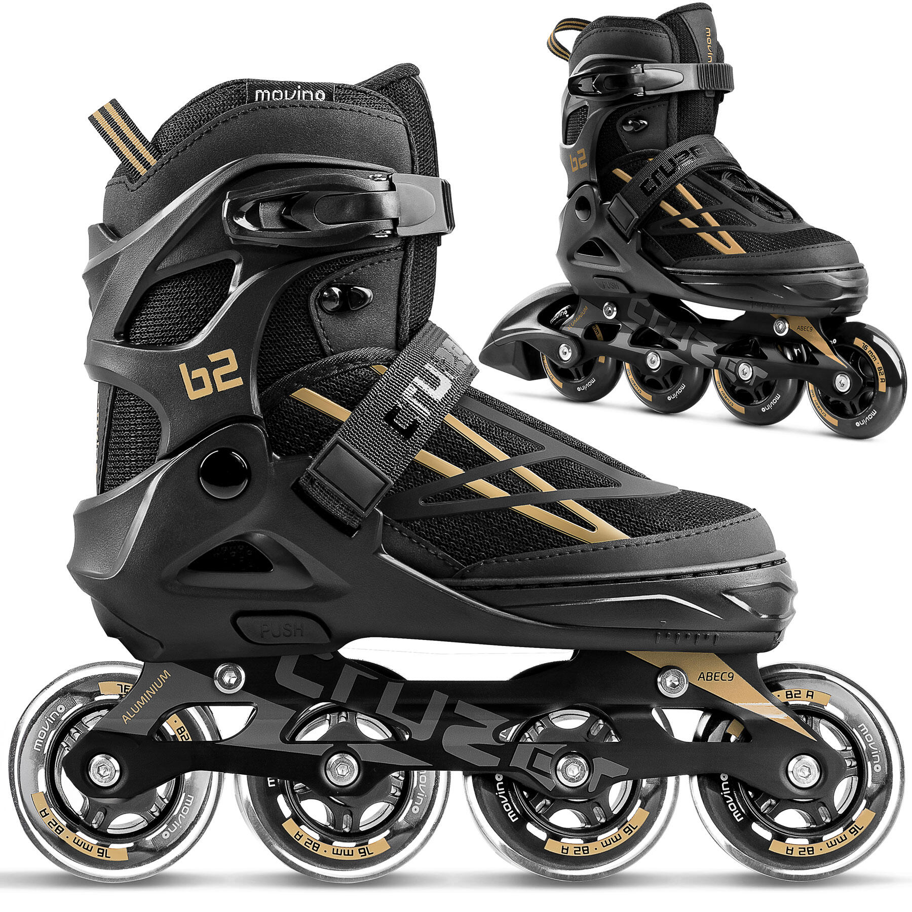 Patines fitness regulables para niños Movino Cruzer B2 dorado 1/8