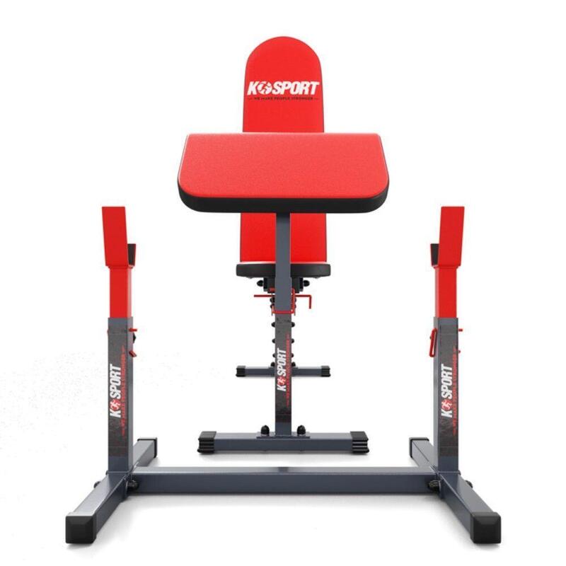 Kit d'entraînement avec banc Larry Scott réglable et rack