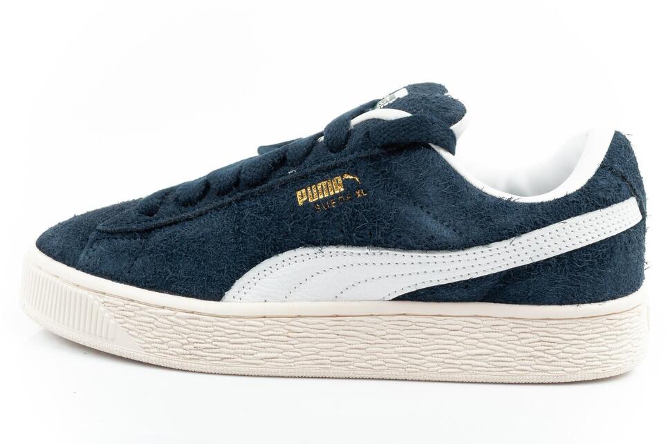 Buty sneakersy damskie Puma Suede XL Hairy skóra modne granatowe