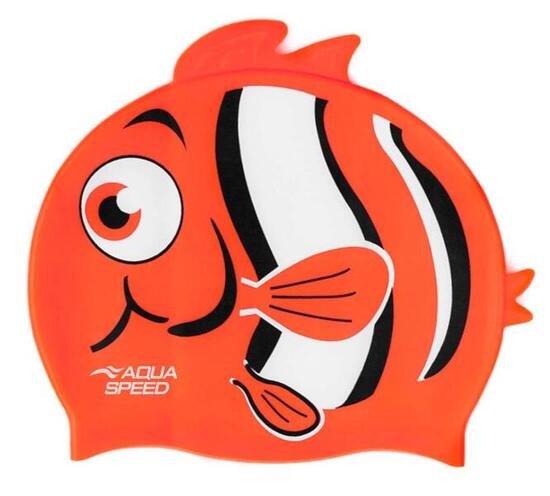 Aqua Speed - Bonnet Natation Garçons Nemo Silicone 3D Confortable
