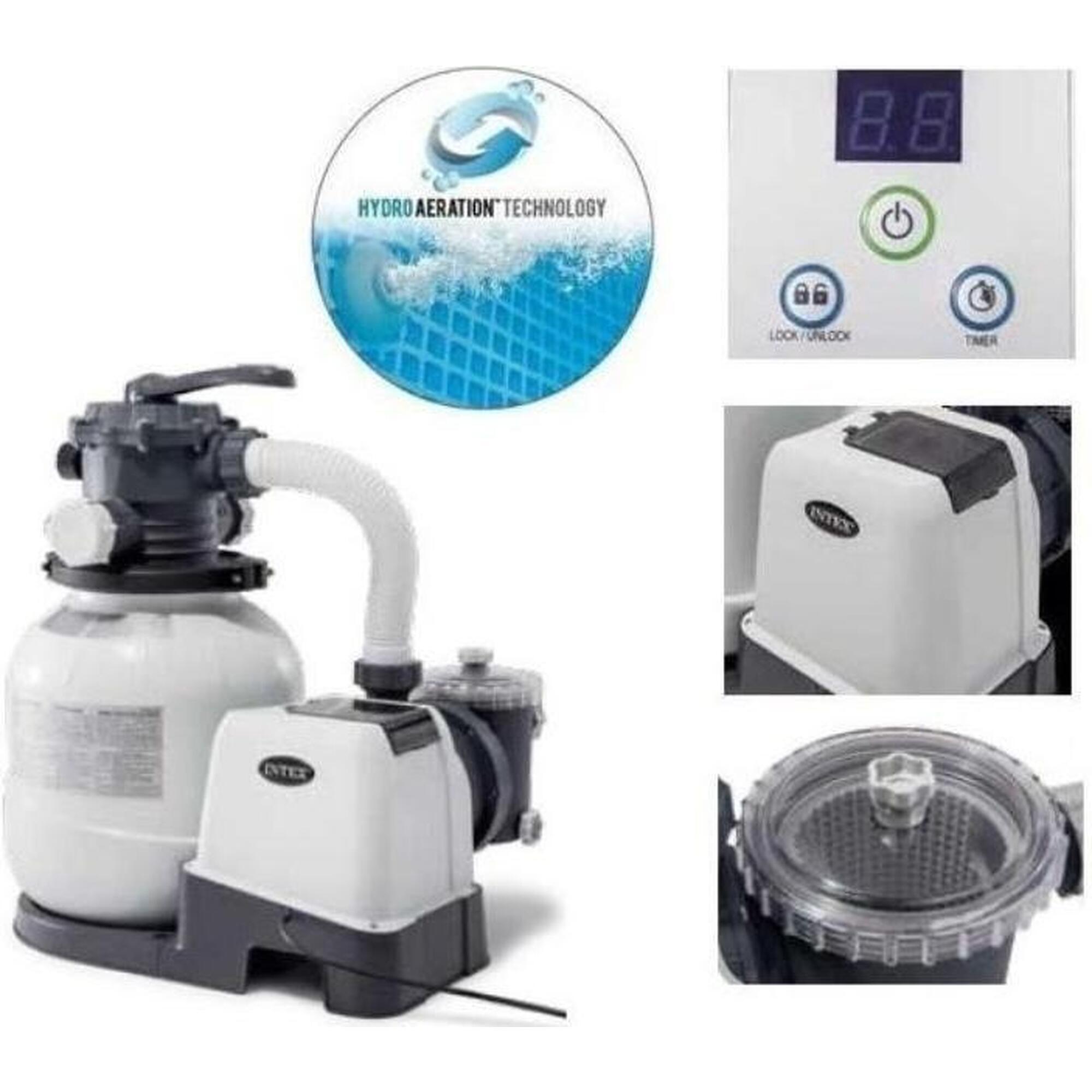 Pompe Filtration Cartouche Intex Krystal Clear 28638GS - 3406 L/h, 90W, Pour Piscine Hors-sol - 10