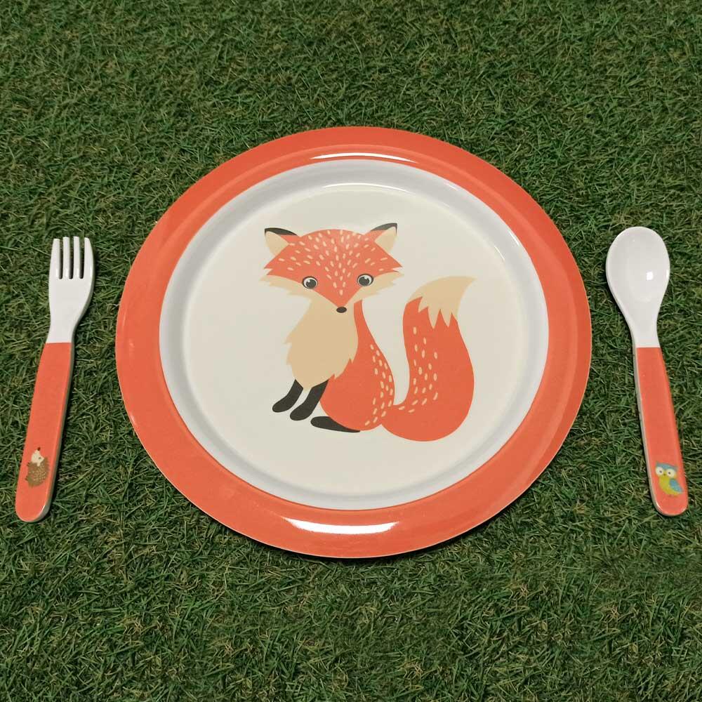 Vajilla de melamina infantil Animales del bosque - 1 Pax (5 piezas) 4/7