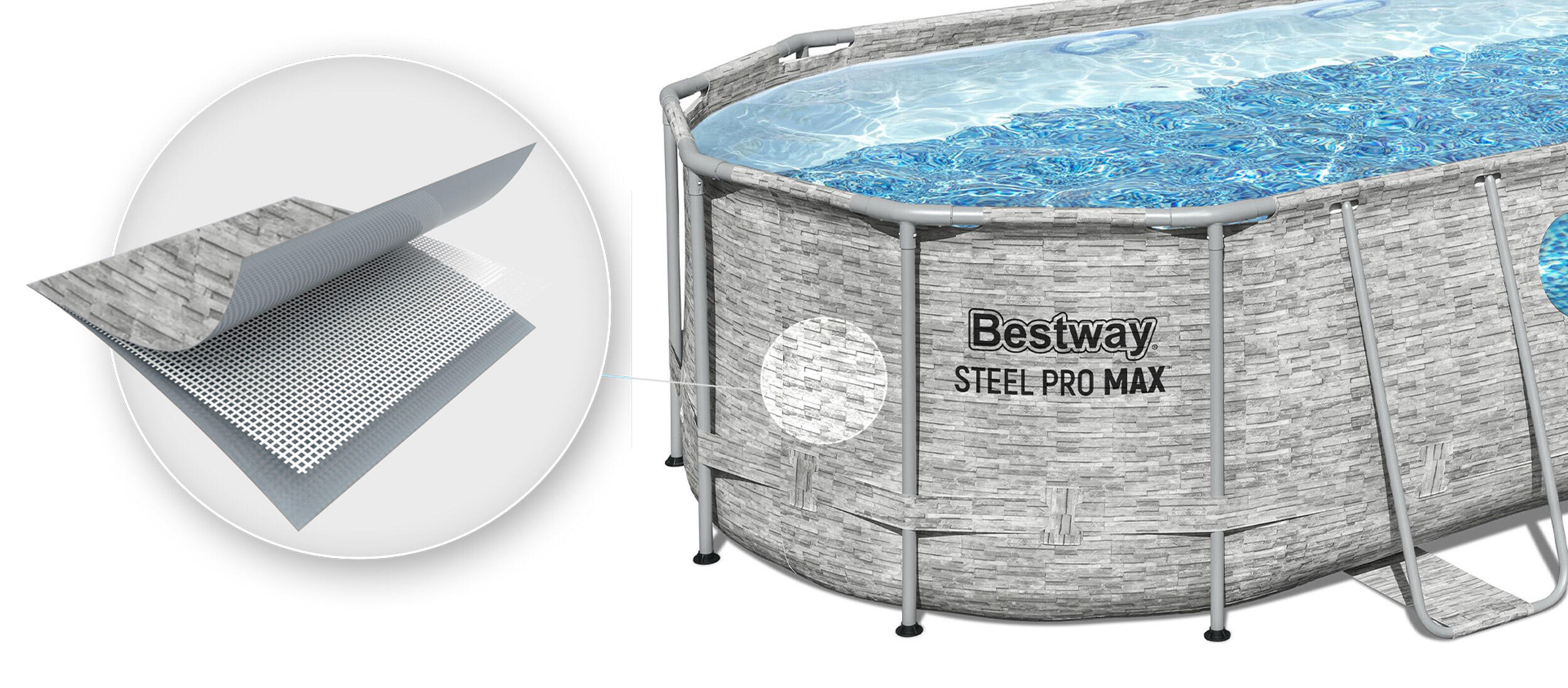 Piscina Desmontável Bestway Power Steel 549x274x122cm Filtro, Cobertura e Escada 7/7