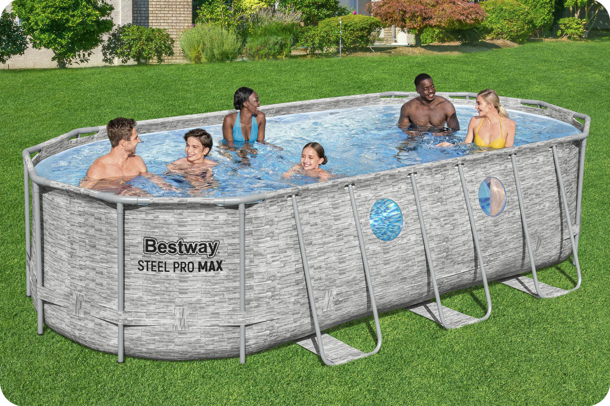 Piscina Desmontável Bestway Power Steel 549x274x122cm Filtro, Cobertura e Escada 4/7