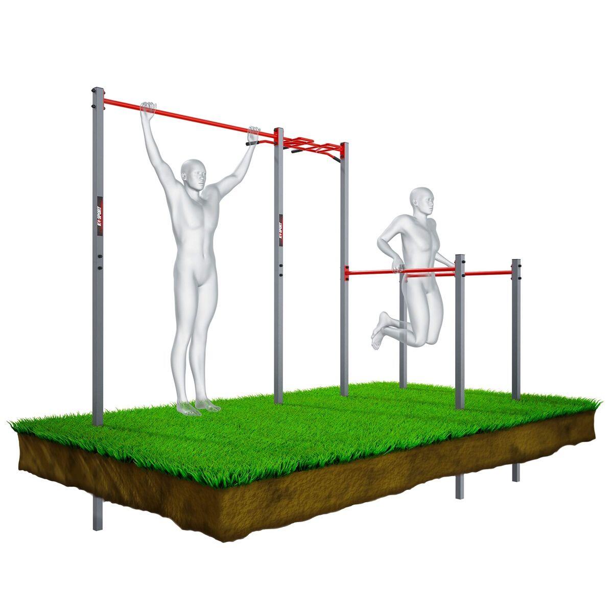 Stationaire gymnastiek apparatuur Tuin met Monkey Bar Pull-Up Bar + Bars 1/5