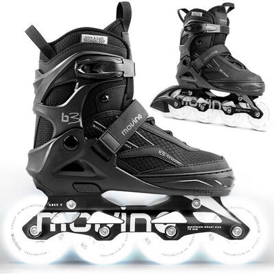 Movino Cruzer B3 patines fitness ajustables para niños, blanco y negro