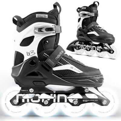 Movino Cruzer B3 patines fitness ajustables para niños, blanco y negro