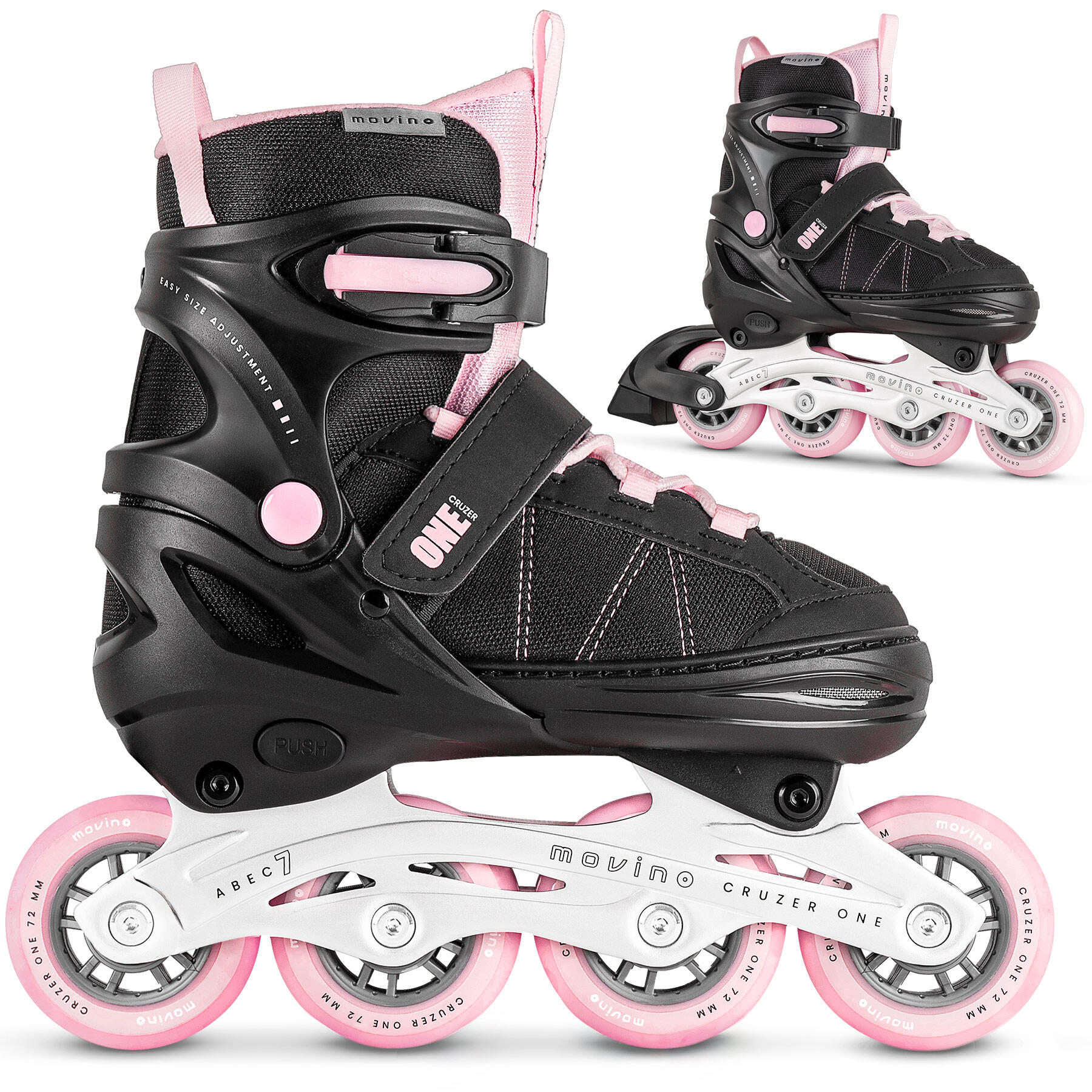 Movino - Rollers De Fitness Réglables Pour Enfants Movino Cruzer One Ut-p707 - Rollers En Ligne - Rose - Decathlon