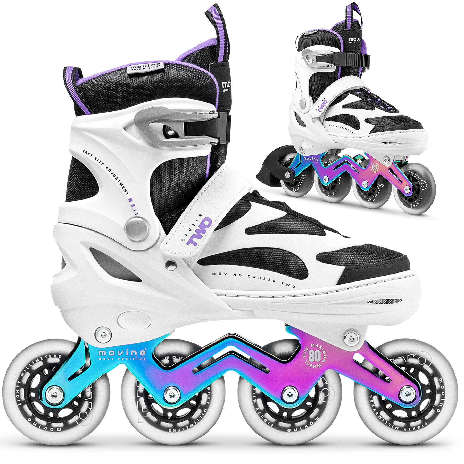 MOVINO Movino Cruzer Two (Neochrome) Patines en línea de fitness ajustable