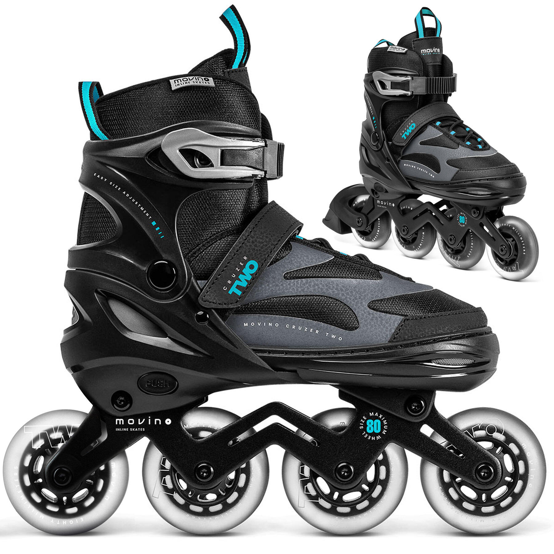 MOVINO Patines fitness ajustables para hombre Movino Cruzer Two MOV-CRT606 gris