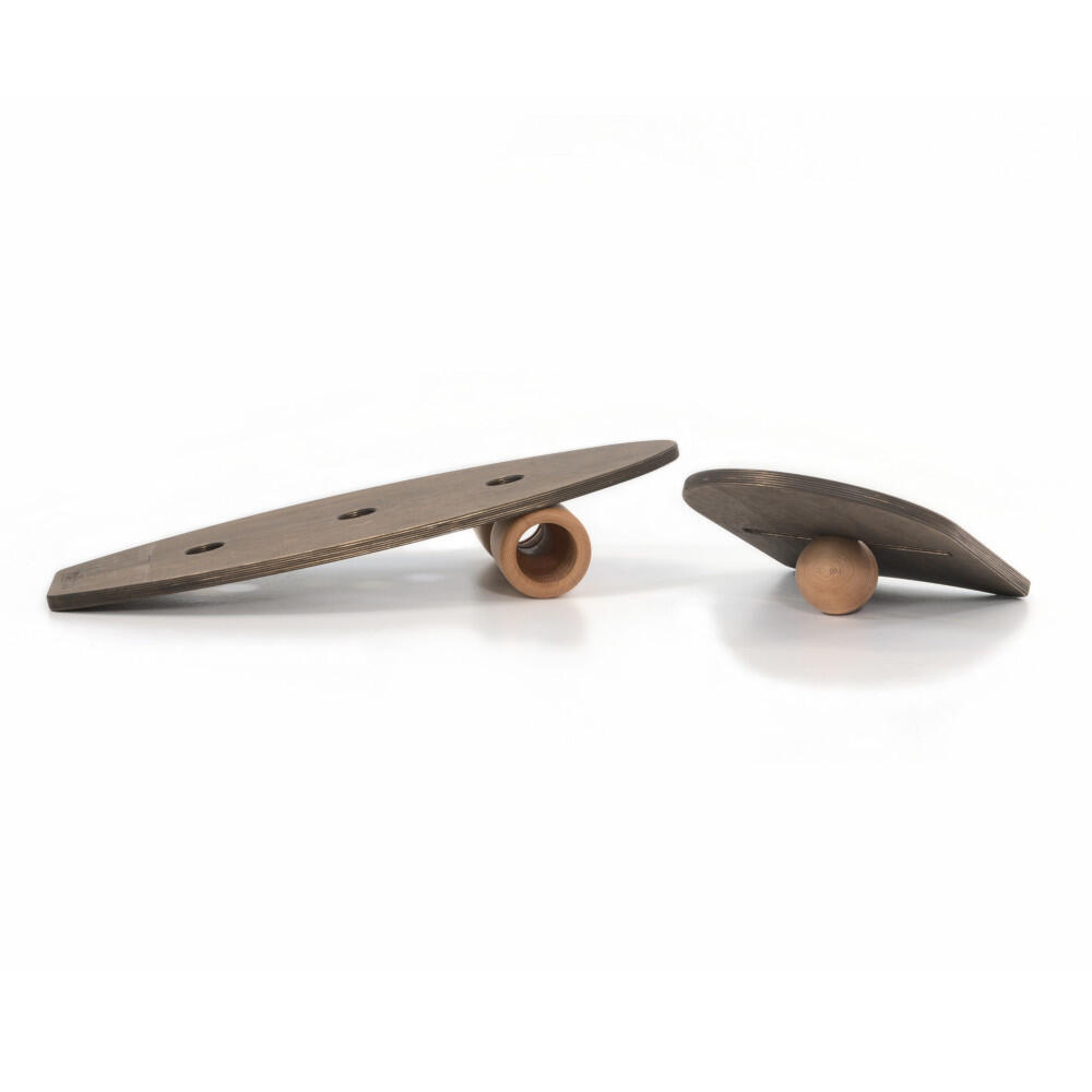 Balance Board Set klein Esche dunkeles Brett Handmade in Germany - ROLLHOLZ 2/5