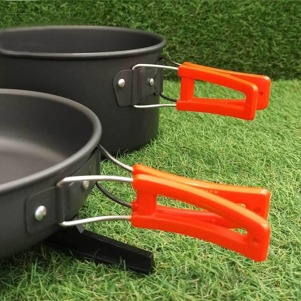 Set de olla, sartén, quemador portátil para cartuchos de gas y otros accesorios 2/8