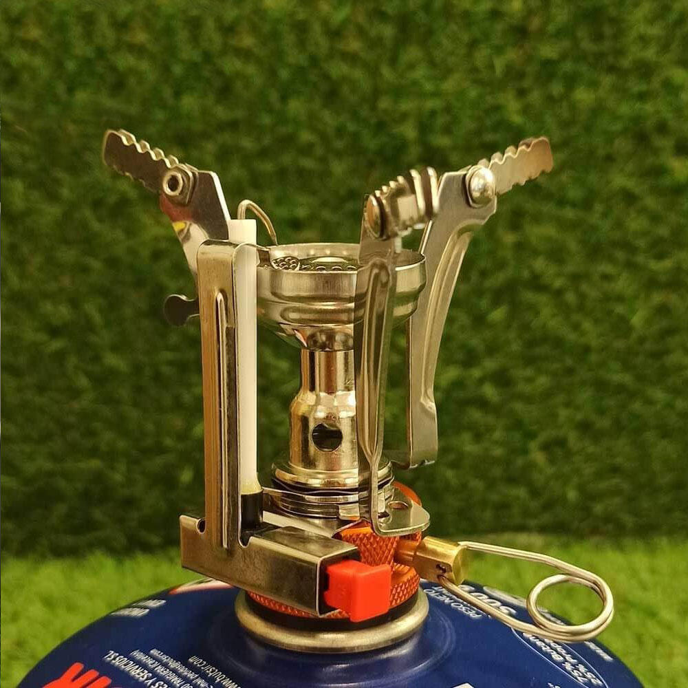 Set de olla, sartén, quemador portátil para cartuchos de gas y otros accesorios 5/8