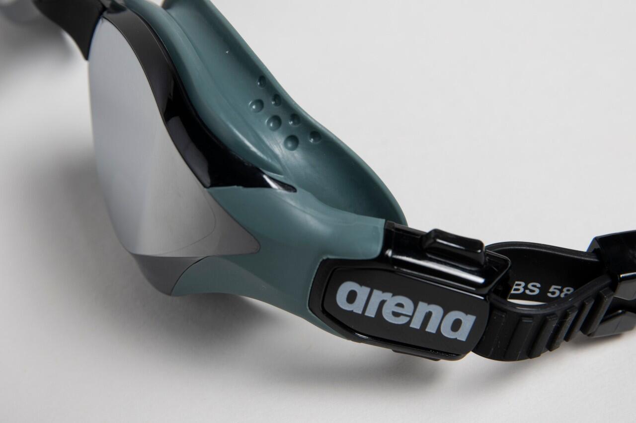 Lunettes de protection Arena Cobra Tri Swipe à verres miroirs - Argent / Vert 3/4