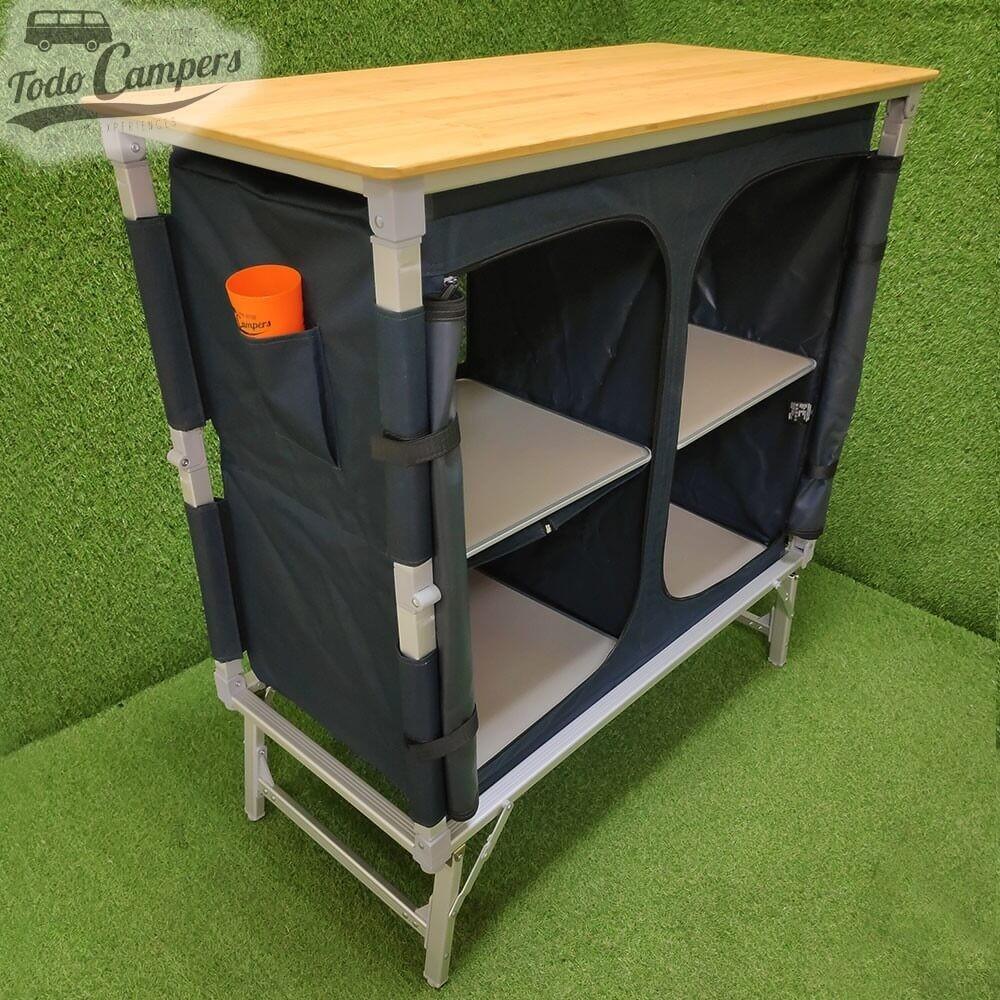 Mueble de cocina Bamboo Quick High con paraviento y patas elevables - 2 módulos 7/7