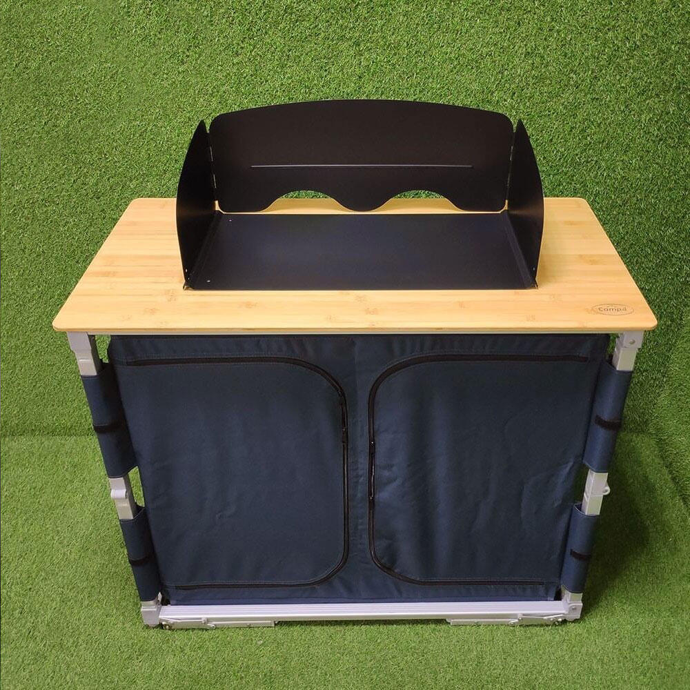 Mueble de cocina Bamboo Quick High con paraviento y patas elevables - 2 módulos 3/7