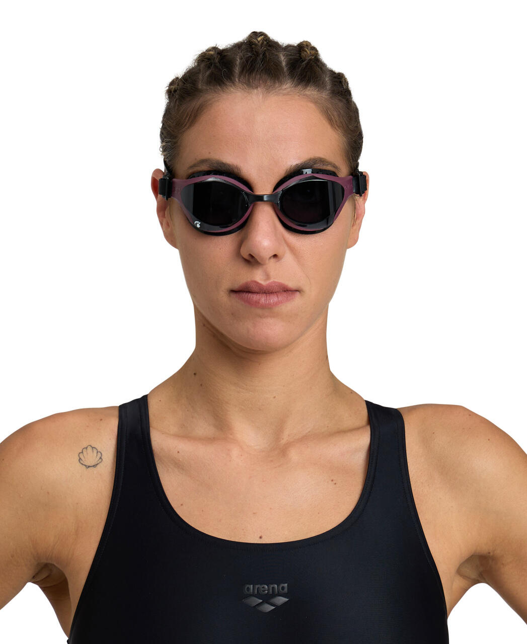 Arena Air Bold Swipe Swimming Goggles Hydrodynamic Lens - Smoke/Red/White 5/7