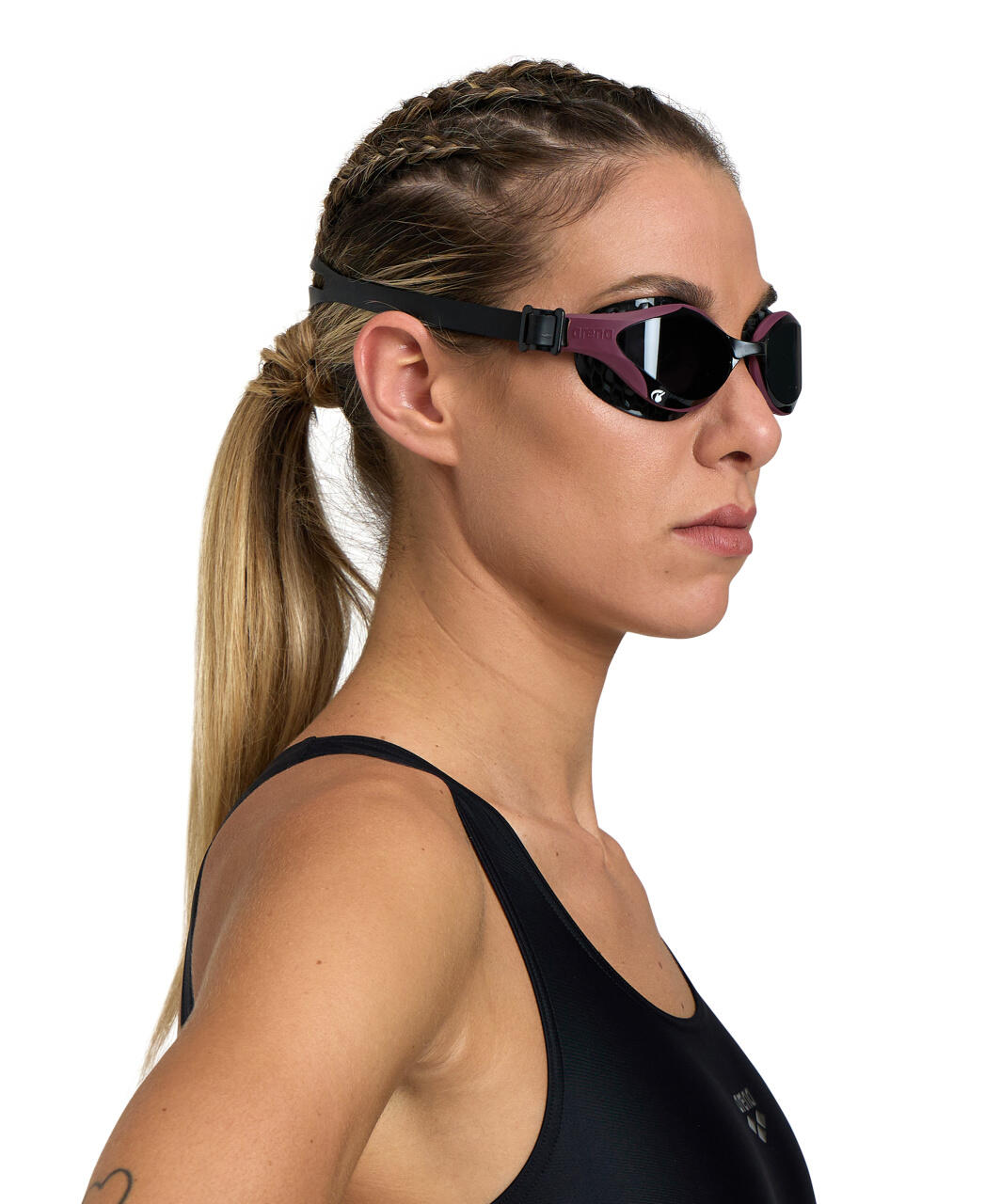 Arena Air Bold Swipe Swimming Goggles Hydrodynamic Lens - Smoke/Red/White 4/7