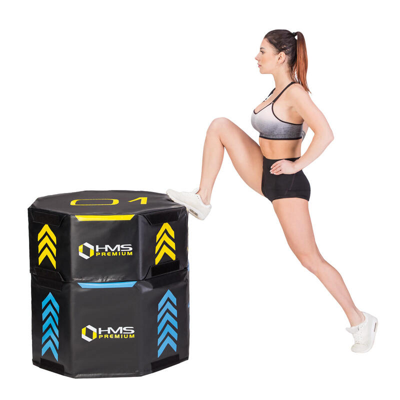 Skrzynie plyometryczne soft octagon zestaw HMS Premium PYOBS01 (3 części)