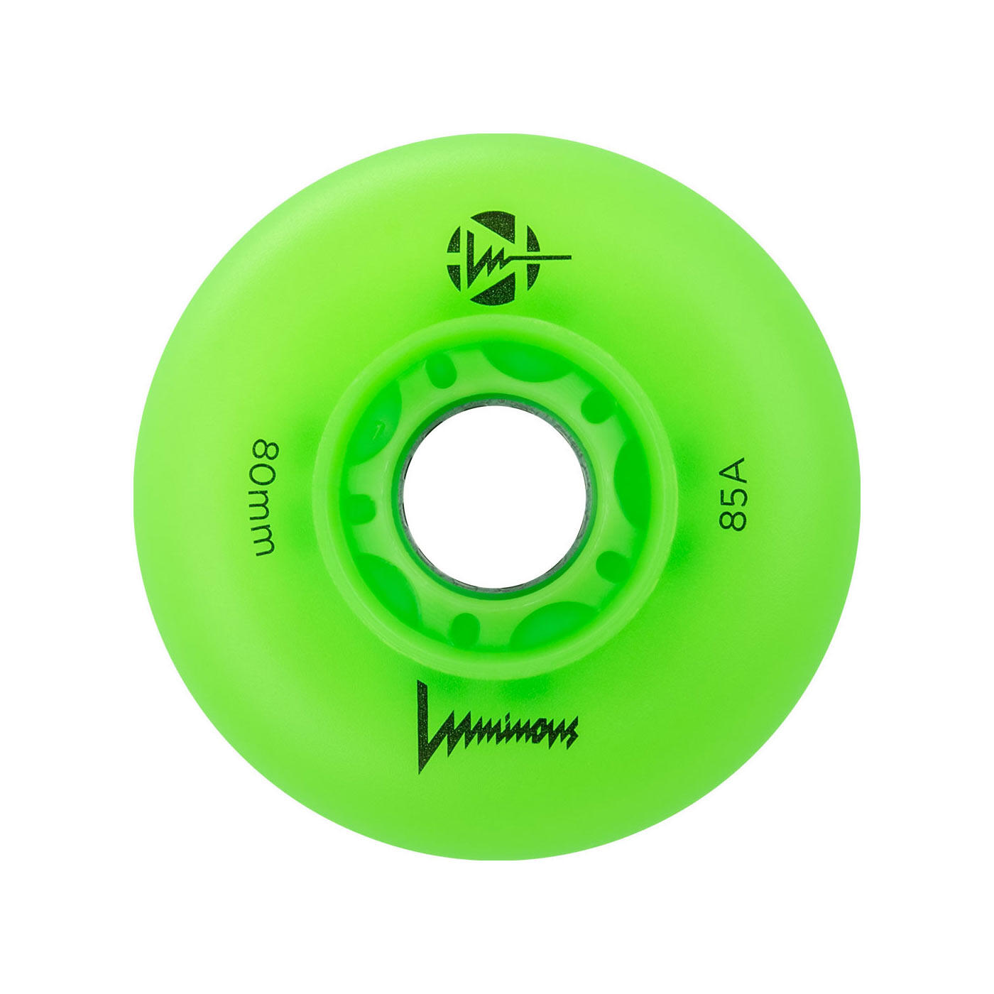 Kółka świecące do rolek Luminous Led 80mm/85A Green Apple 4 sztuki 2/2