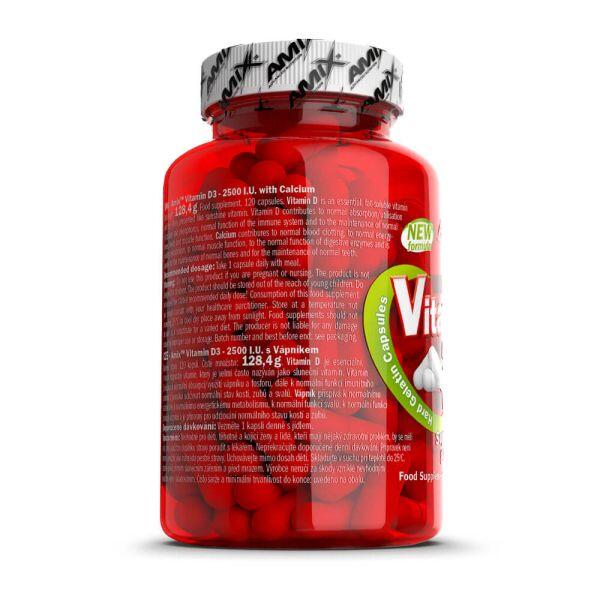 Amix Vitamina D3 2500 I.U + Calcio 120 caps 2/5