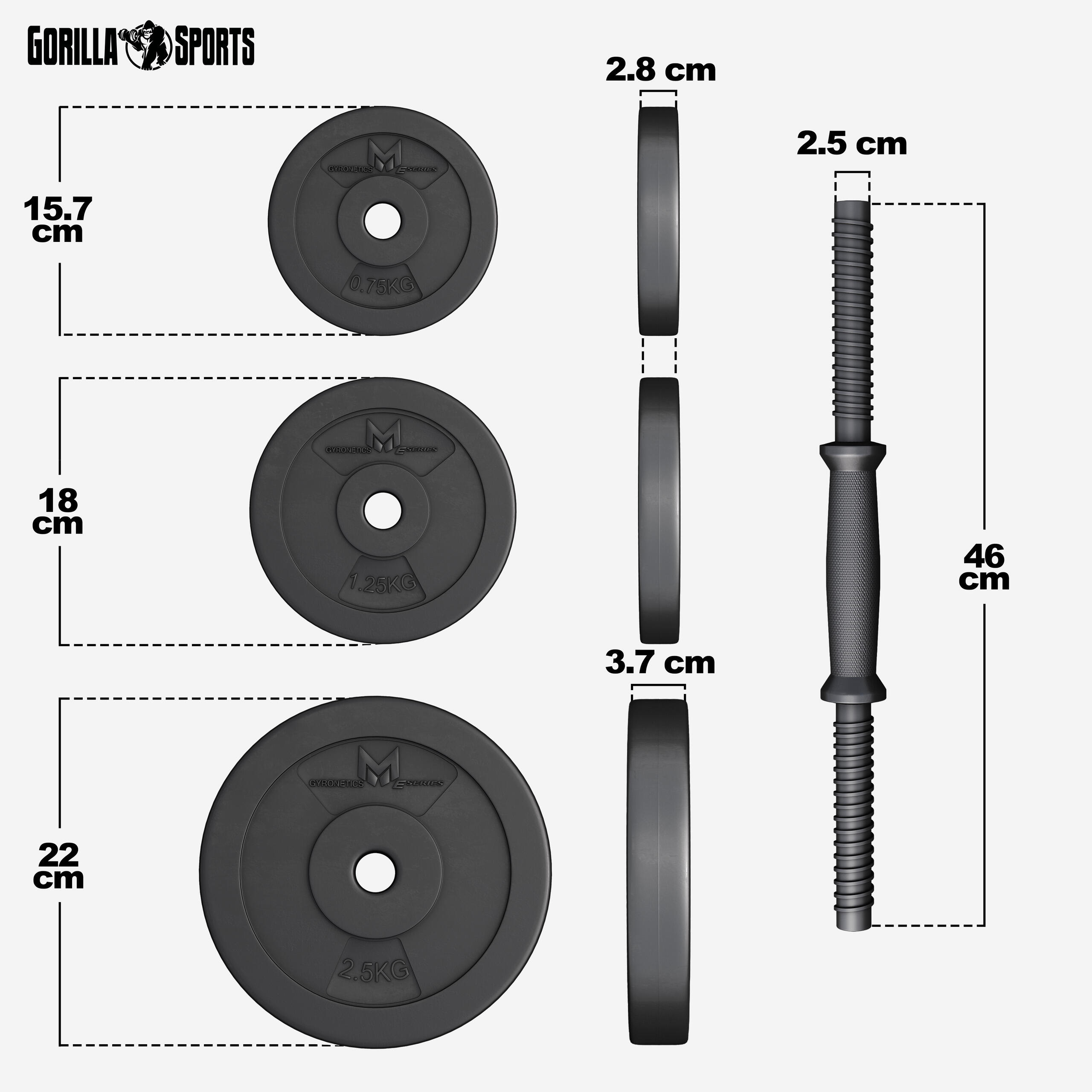 Bad Company Disques Fonte Haltères 10 Kg (2 X 5 Kg) - Ø 30/31 Mm, Qualité Studio, Musculation Maison & Salle