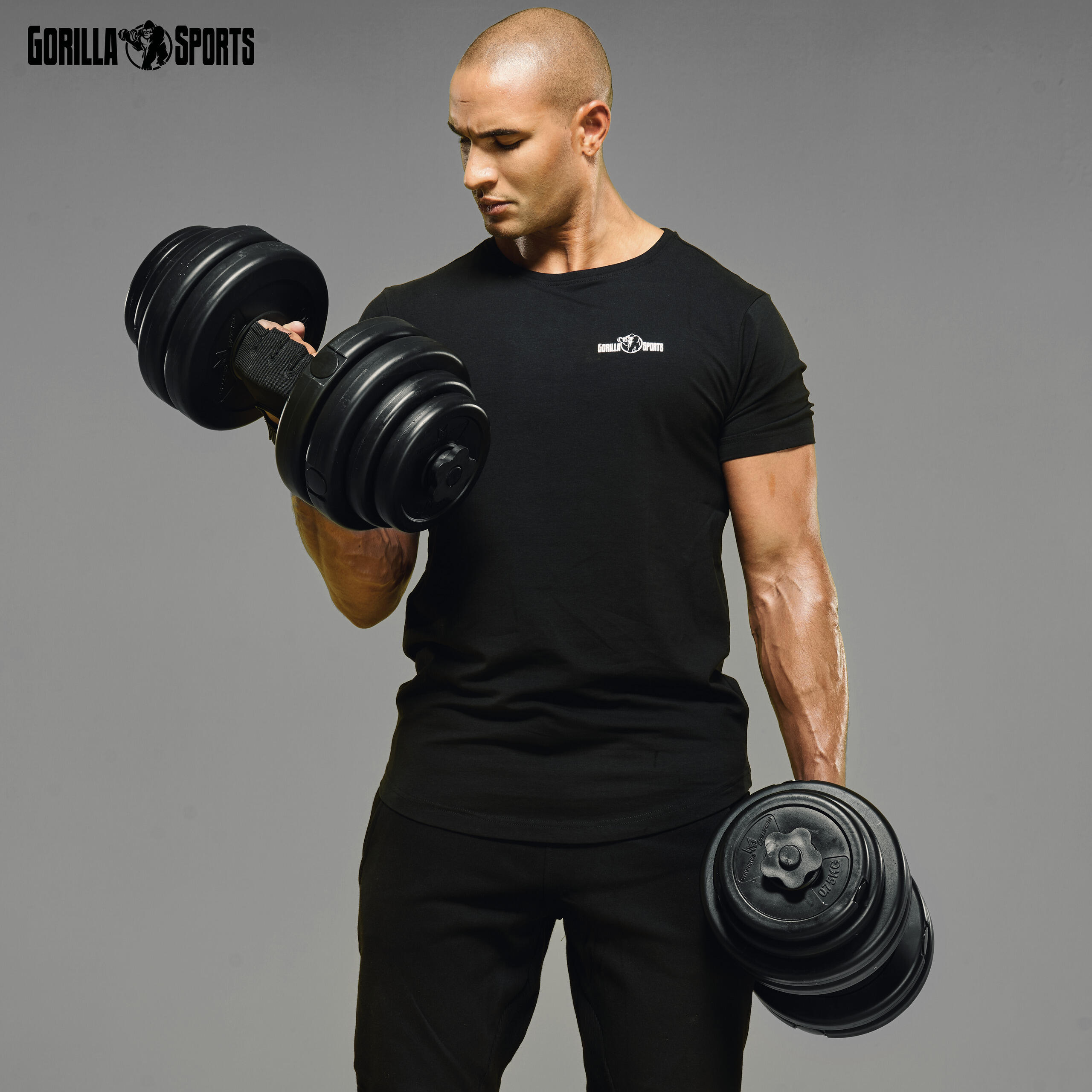 KIT HALTÈRES COURT 30KG AVEC DISQUES PLASTIQUES | MUSCULATION | 25MM 7/7
