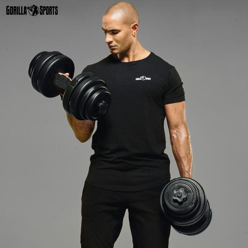 KIT HALTÈRES COURT 30KG AVEC DISQUES PLASTIQUES | MUSCULATION | 25MM