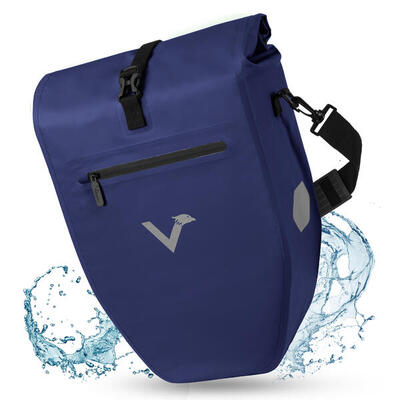 Borsa bici portapacchi impermeabile riflettente 20 L - ValkBasic