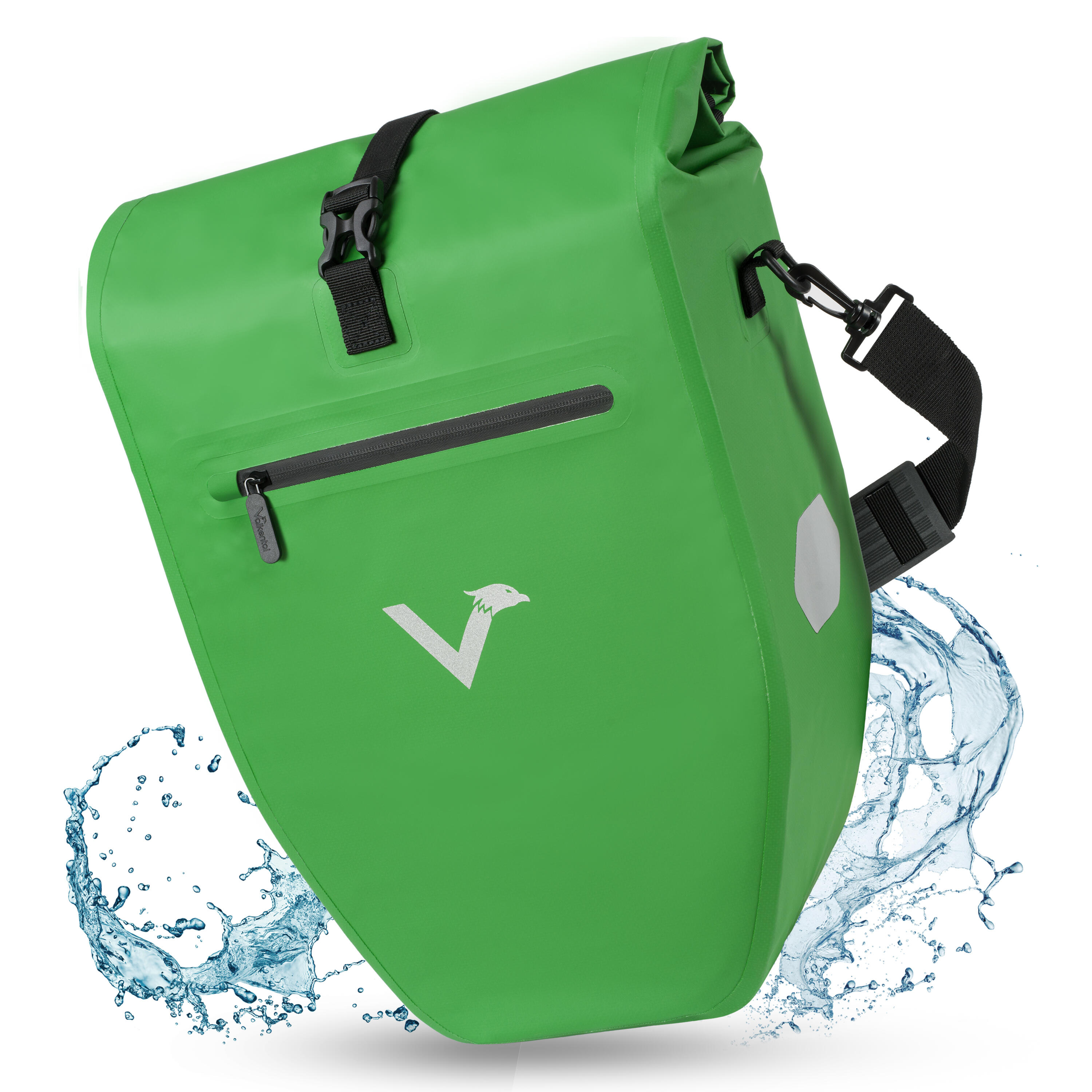 Valkental - Sacoche Velo Sacoche De Porte-bagages Velo Etanche À Vélo 28l Bikepacking - Sacoche Vélo - Vert - 28 L - Decathlon