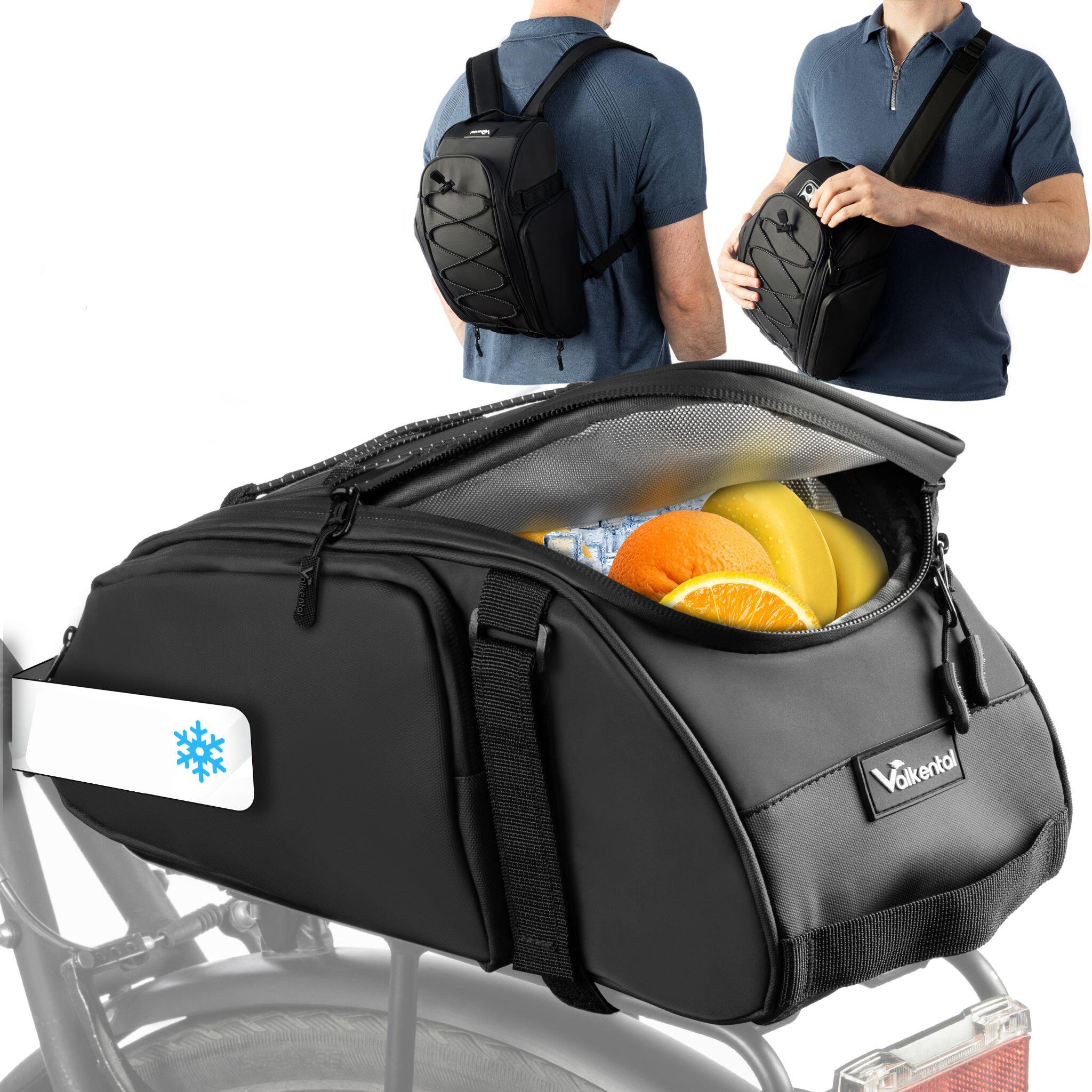 Valkental - Sacoche Vélo Sacoche Porte-bagages + Sac À Dos Fonction Réfrigération 10l - Sacoche Vélo - Gris|noir - 10 L - Decathlon