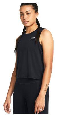 Débardeur court de training femme Under Armour Rush Energy noir/blanc